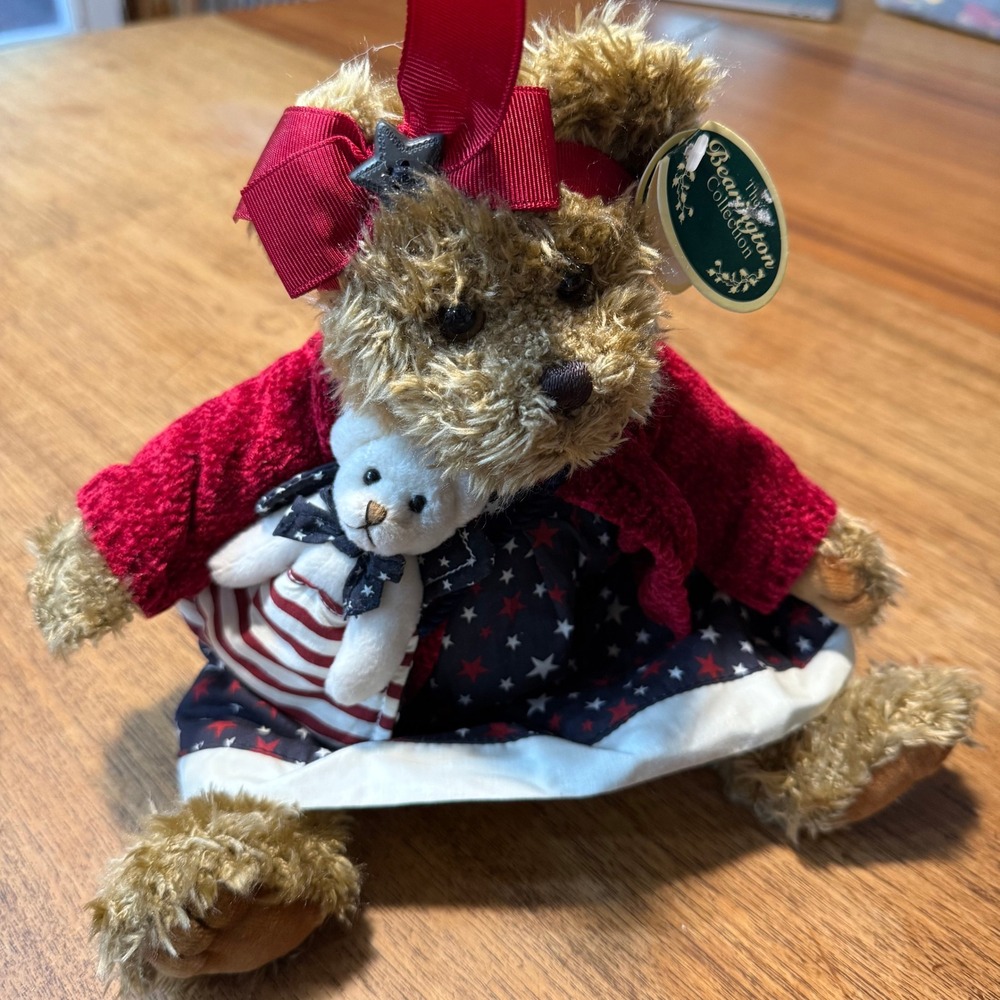 NWT Bearington Collection Betsy &‎ Ross USA Stars & Stripes Patriotic Plush Bear